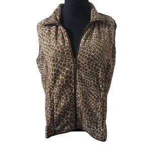Mifresia embrace life brown giraffe print vest size M